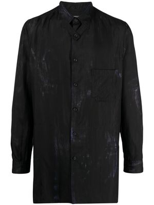Yohji Yamamoto long-sleeve silk satin shirt - Black