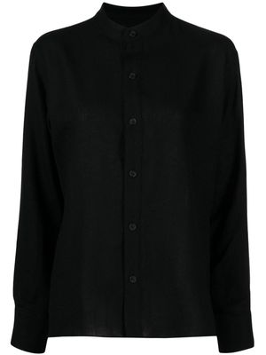 Yohji Yamamoto long-sleeve wool shirt - Black