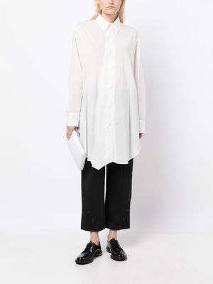 Yohji Yamamoto long-sleeved asymmetric shirt - White