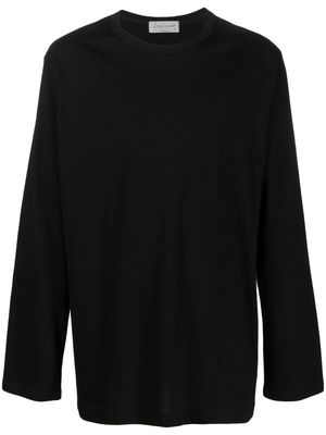 Yohji Yamamoto long-sleeved cotton T-shirt - Black