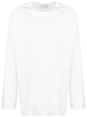 Yohji Yamamoto long-sleeved cotton T-shirt - White