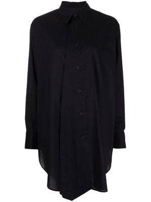 Yohji Yamamoto longline asymmetric cotton shirt - Black