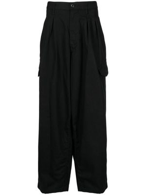 Yohji Yamamoto loose-cut leg cargo trousers - Black