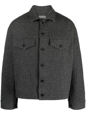 Yohji Yamamoto mélange-effect shirt jacket - Black
