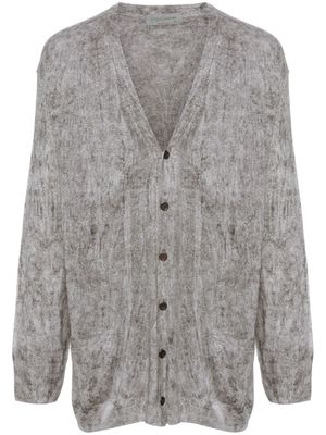 Yohji Yamamoto mélange ribbed cardigan - Black