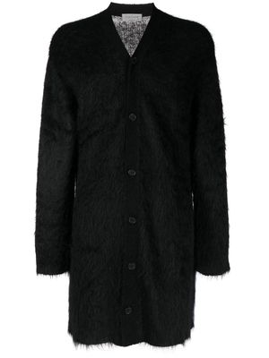 Yohji Yamamoto mohair-blend button-up cardigan - Black