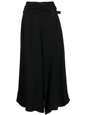 Yohji Yamamoto multi-belt wide-leg trousers - Black