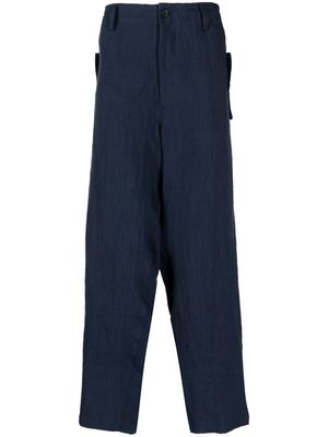 Yohji Yamamoto multi-pocket tapered-leg trousers - Blue