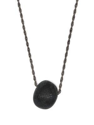 Yohji Yamamoto Nomad stone-pendant chain necklace - Grey