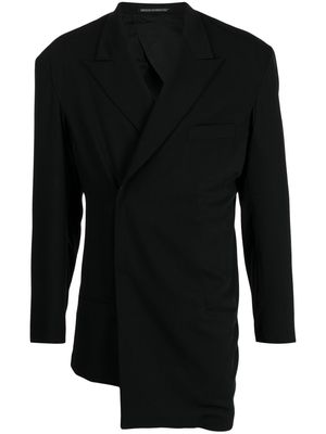 Yohji Yamamoto off-centre oversize blazer - Black