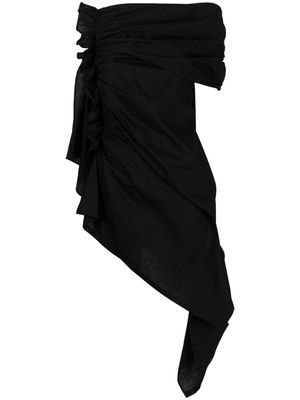 Yohji Yamamoto one-shoulder draped gathered dress - Black