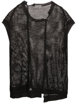 Yohji Yamamoto open-knit cotton T-shirt - Black