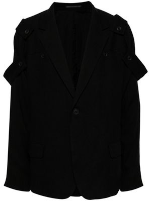 Yohji Yamamoto open-sleeve single-breasted jacket - Black