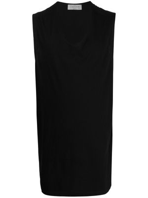Yohji Yamamoto oversize sleeveless cotton vest - Black