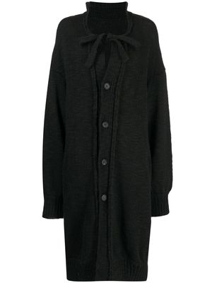 Yohji Yamamoto oversized button-fastening cardi-coat - Black