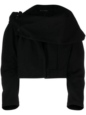 Yohji Yamamoto oversized-collar cropped jacket - Black
