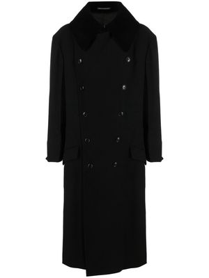 Yohji Yamamoto oversized-collar double-breasted coat - Black