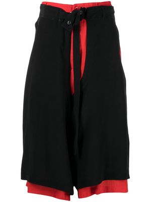 Yohji Yamamoto oversized cropped trousers - Black