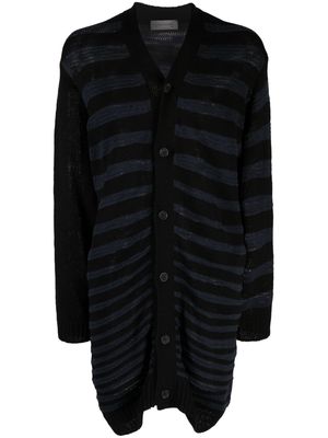 Yohji Yamamoto oversized stripe cardigan - Black
