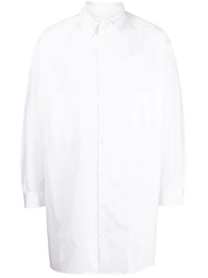 Yohji Yamamoto panelled slim-cut cotton shirt - White