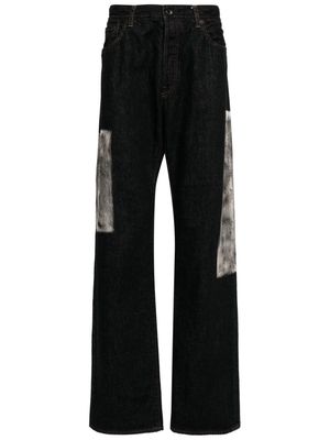 Yohji Yamamoto panelled straight-leg jeans - Black