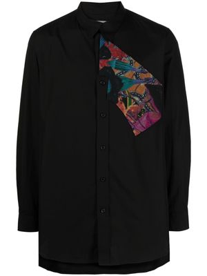 Yohji Yamamoto patch-detail cotton shirt - Black