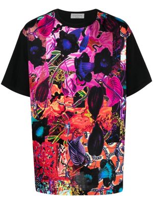 Yohji Yamamoto patchwork-design cotton T-shirt - Black