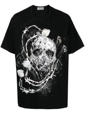 Yohji Yamamoto pigment graphic-print T-shirt - Black