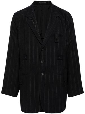 Yohji Yamamoto pinstriped single-breasted blazer - Black