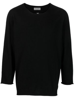 Yohji Yamamoto plain cotton-cashmere jumper - Black