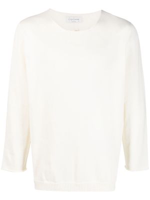 Yohji Yamamoto plain cotton-cashmere jumper - White