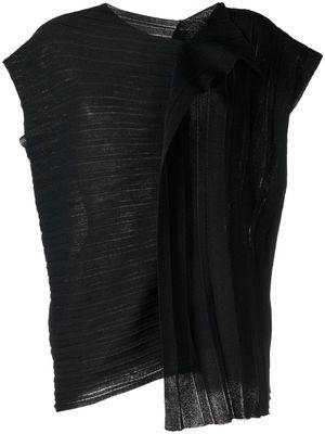 Yohji Yamamoto pleat-panel tops - Black