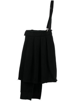 Yohji Yamamoto pleated asymmetric skirt - Black