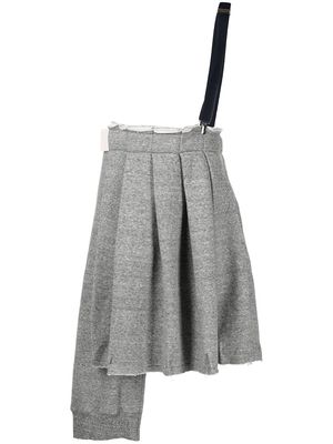 Yohji Yamamoto pleated asymmetric skirt - Grey