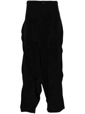 Yohji Yamamoto pleated drop-crotch trousers - Black