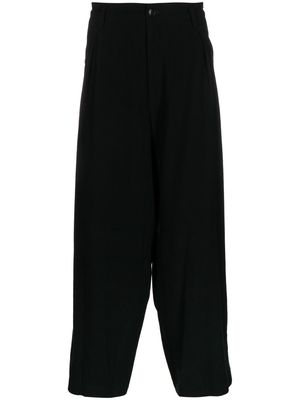 Yohji Yamamoto pleated straight-leg trousers - Black