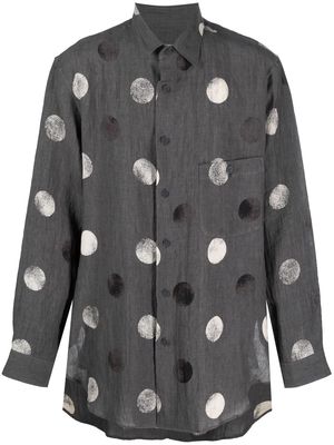 Yohji Yamamoto polka dot-patterned silk shirt - Grey