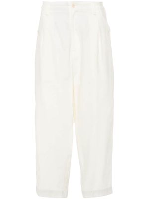 Yohji Yamamoto poplin cotton wide-leg trousers - White