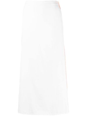 Yohji Yamamoto Pre-Owned 2000s logo-tape midi skirt - White