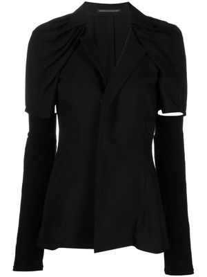 Yohji Yamamoto puff-sleeve blouse - Black