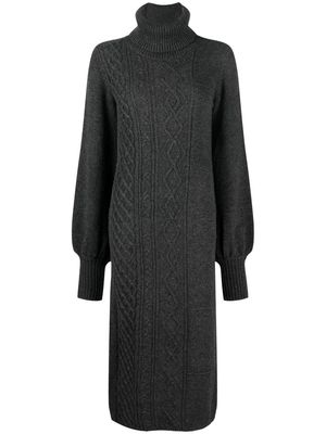Yohji Yamamoto Puff-sleeve cable-knit dress - Grey
