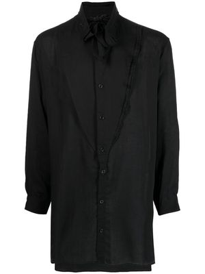 Yohji Yamamoto pussybow long-sleeve shirt - Black
