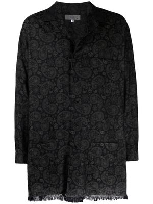 Yohji Yamamoto R-JQ paisley-pattern jacquard coat - Black