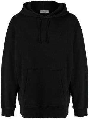 Yohji Yamamoto raw-cut edge cotton hoodie - Black
