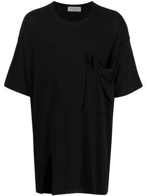 Yohji Yamamoto raw-cut patch-pocket T-shirt - Black