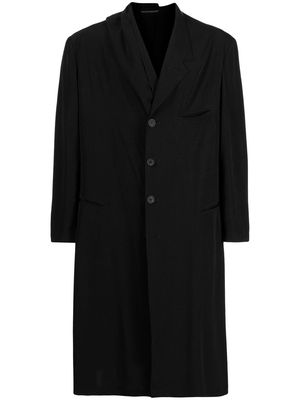 Yohji Yamamoto relaxed single-breasted coat - Black
