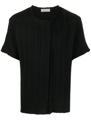 Yohji Yamamoto ribbed cotton T-shirt - Black