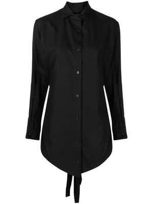 Yohji Yamamoto ribbon-tie blouse - Black