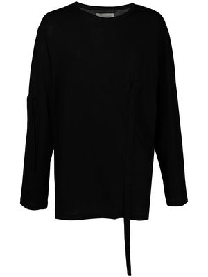 Yohji Yamamoto round neck long-sleeved T-shirt - Black