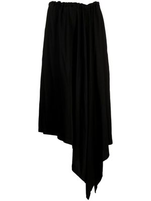 Yohji Yamamoto satin drawstring sarrouel trousers - Black